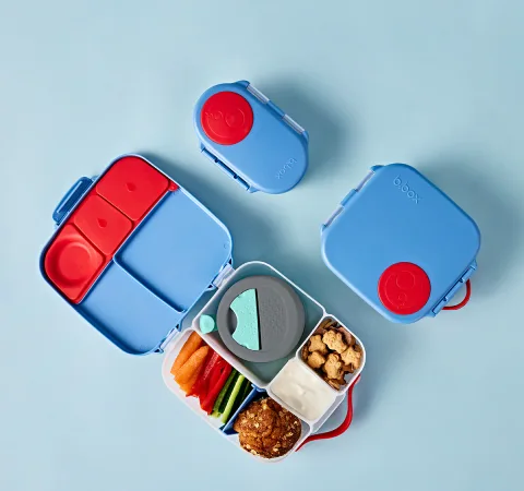 Blue b.box lunchboxes and snack containers